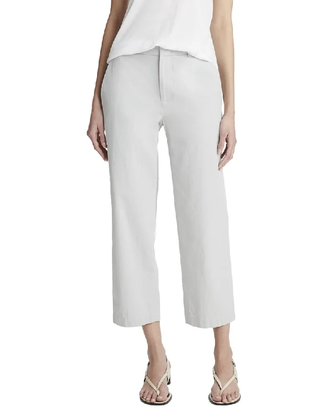 Vince Mid Rise Washed Crop Pant Lightweight Linen Pants