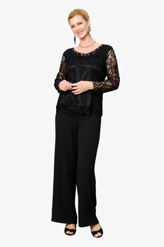 Soulmates C88903 Silk Beaded Lace Long Sleeve Tunic Top with Pants Set Formal Dress Pants Soulmates C88903 Silk Beaded Lace Long Sleeve Tunic Top with Pants Set Formal Dress Pants