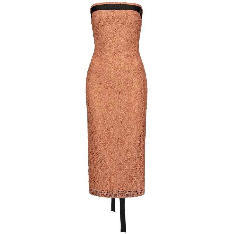 PINKO Pink Cotton Dress Elegant Long Evening