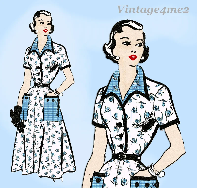 1950s Vintage American Weekly Sewing Pattern 3832 Uncut Misses Dress 36 Bust Tunic Top Casual