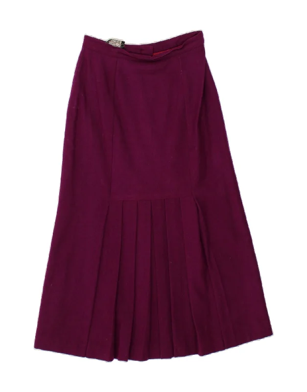 MAX PIERRE Womens Maxi Skirt UK 12 Medium W26  Purple New Wool silk skirt lustrous