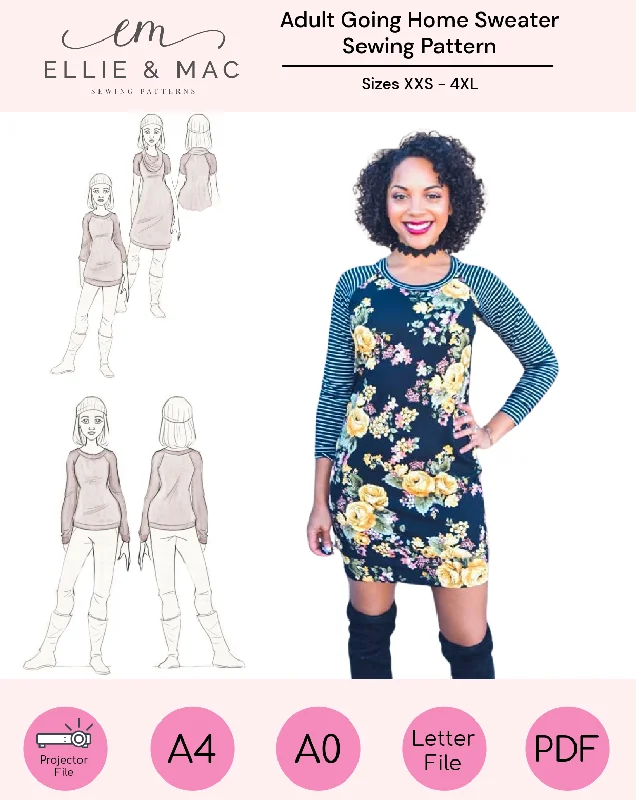 Adult Going Home Sweater and Dress Pattern Denim Fabric Leather Fabric Suede Fabric