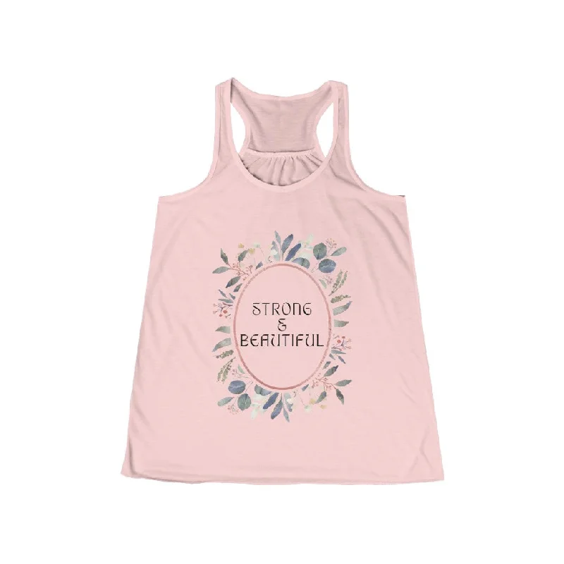 Strong & Beautiful - Women's Flowy Racerback Tank chic tank top