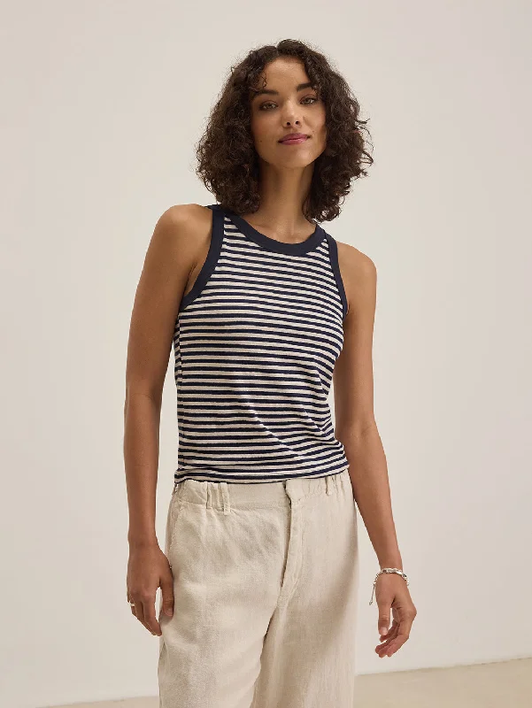 Lua Stripe Tank Top - Navy stylish tank top