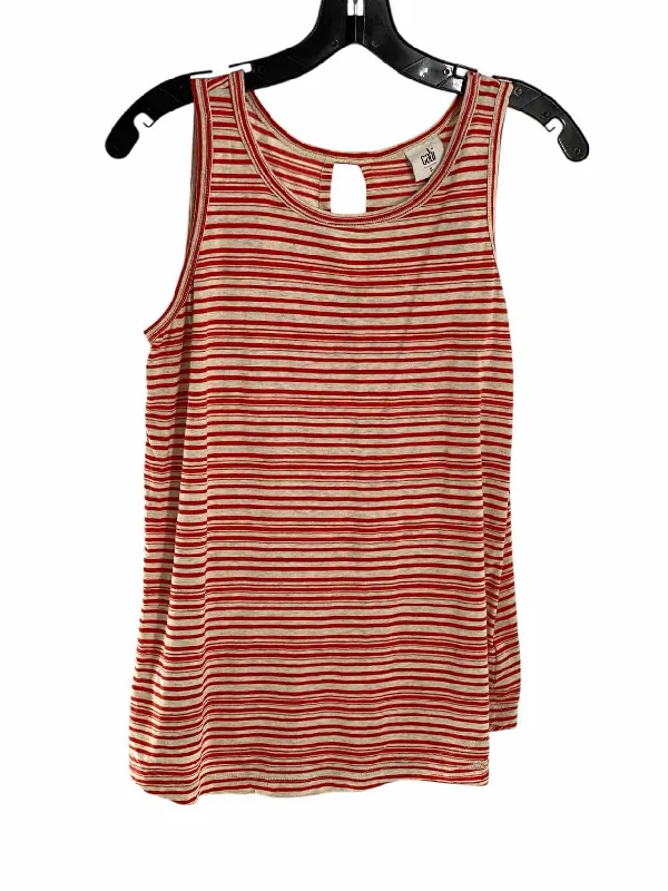 Cabi Size S Orange Gray Stripe Tank Top rhinestone tank top