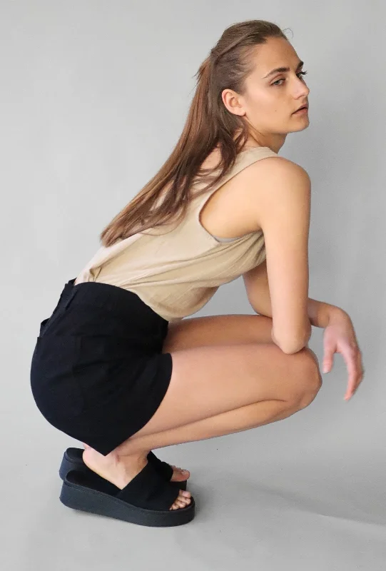 NATURAL COTTON GAUZE TANK trendy tank top