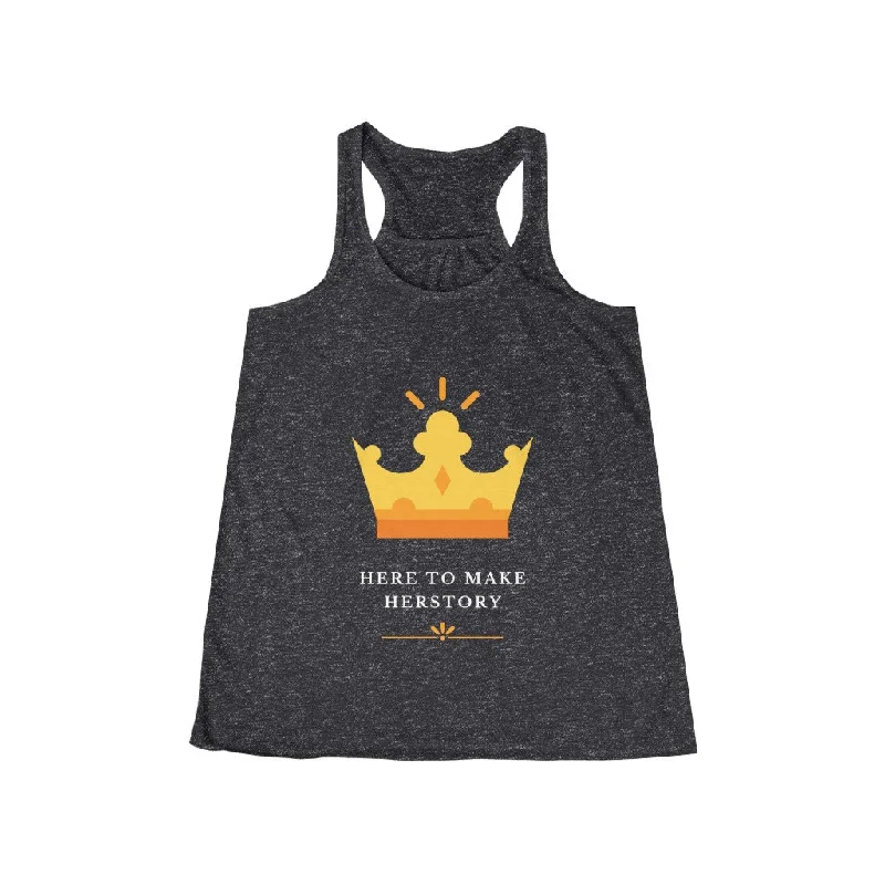 Here to Make Herstory - Women's Flowy Racerback Tank loose fit tank