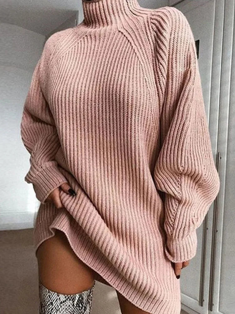 Pink sweater dress
