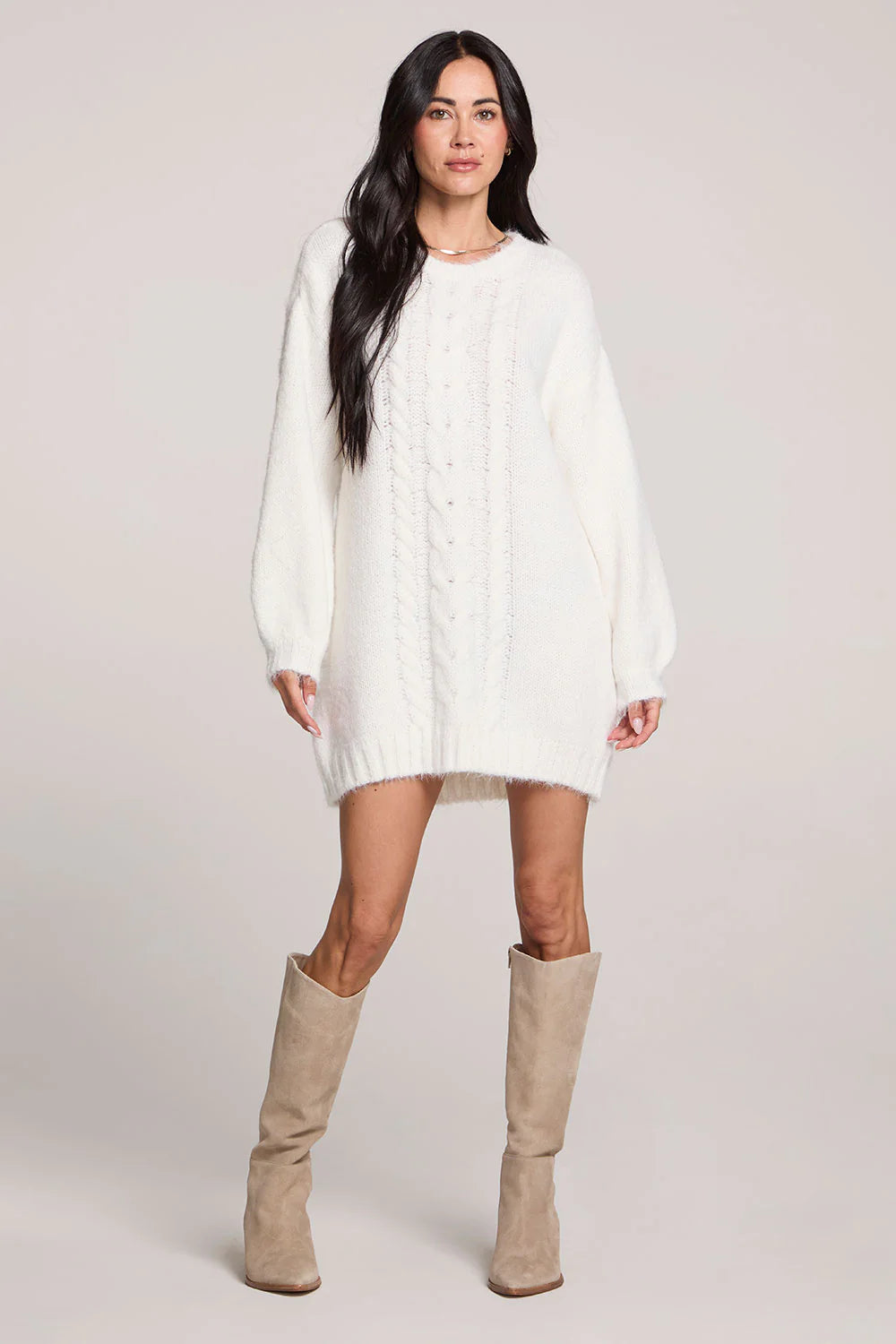 Macy Sweater Dress Terry Blend Velvet Blend Canvas Blend