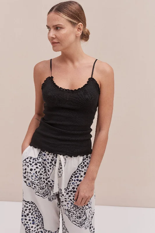 Soft V Tank Top Black halter tank top