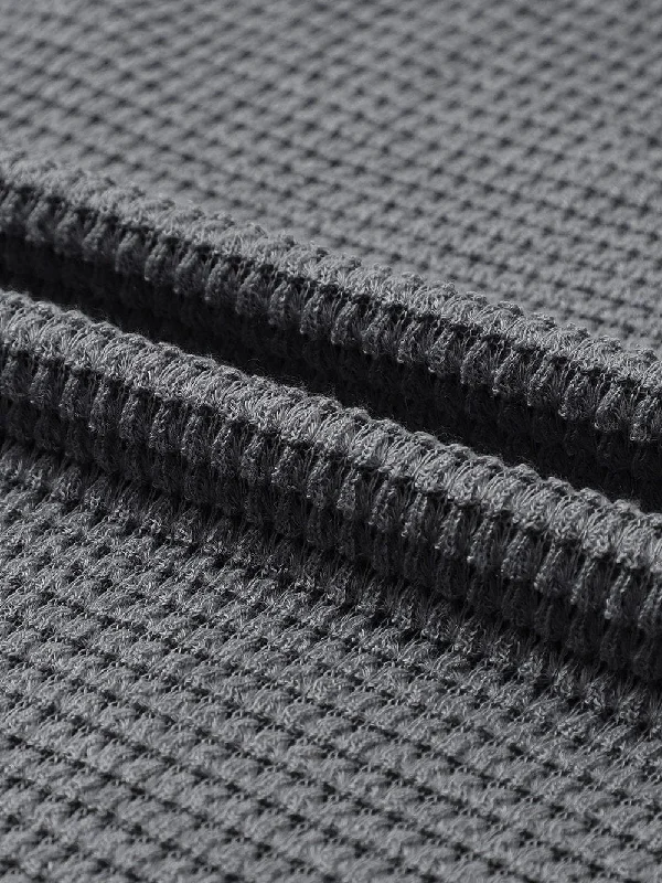 Heavy Waffle Knit Sweater Collared Crew Neck Turtle Neck