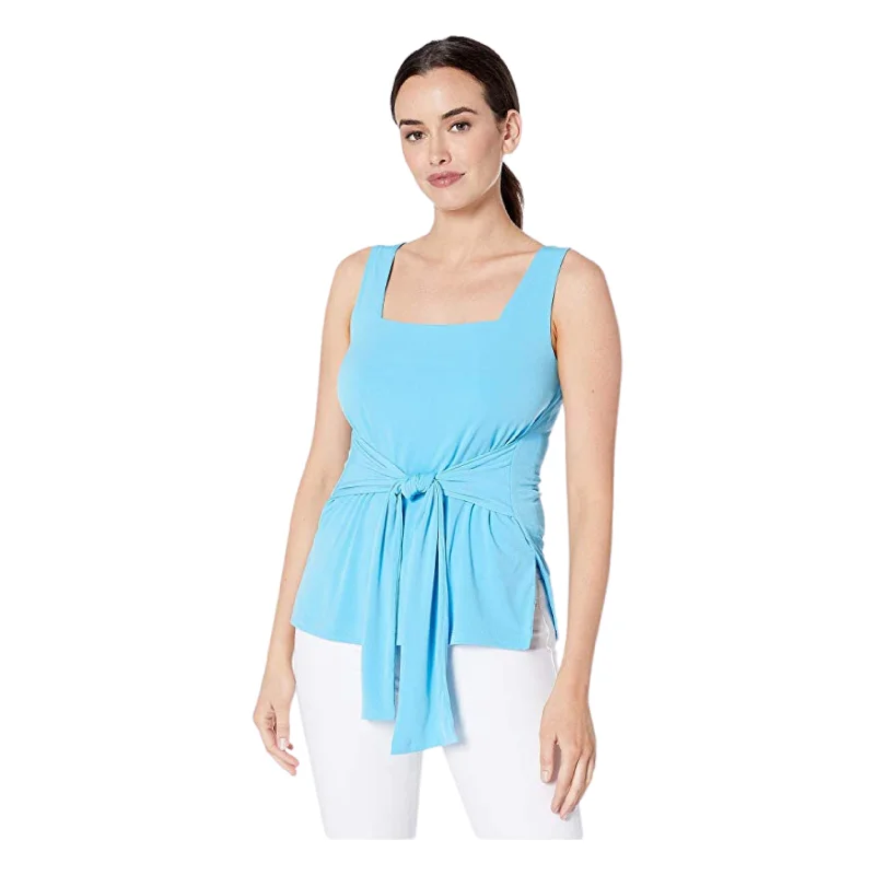 KENNETH COLE - Square Neck Tie Front Tank Top graphic tank top