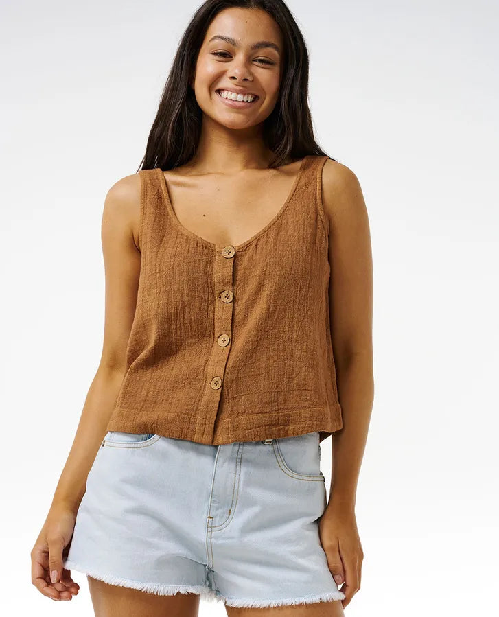 Classic Surf Tank II Brown sequin tank top