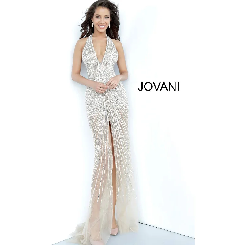 Nude Beaded Sexy Jovani Prom Dress 2609