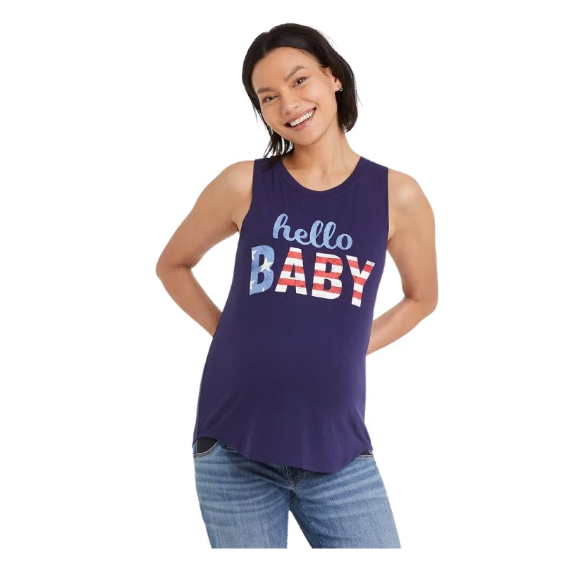 ISABEL MATERNITY -  Graphic Maternity Tank Top high neck tank