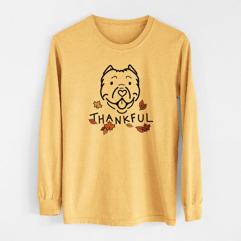 Thankful American Bully - Tank - Men's Heavyweight 100% Cotton Long Sleeve beige tank top