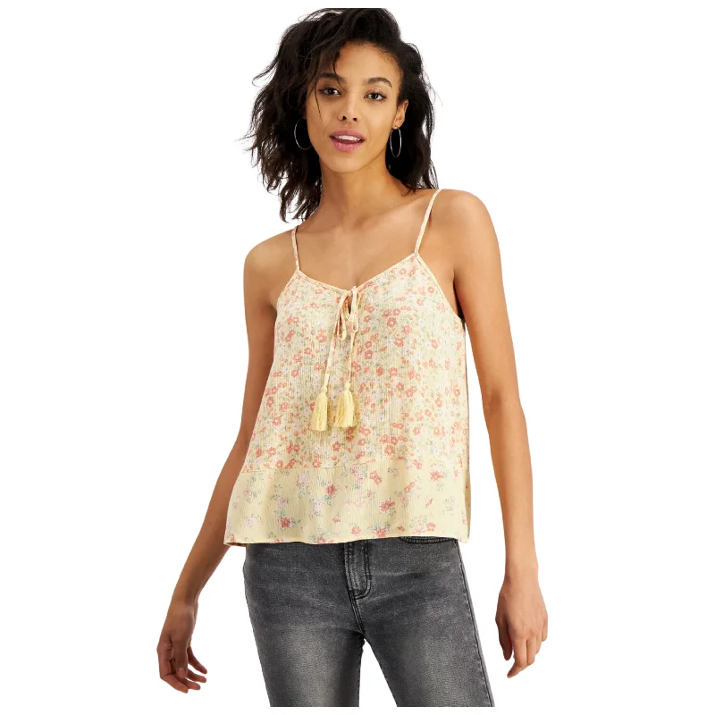 HIPPIE ROSE - Printed Tiered Camisole Tank top peekaboo tank top