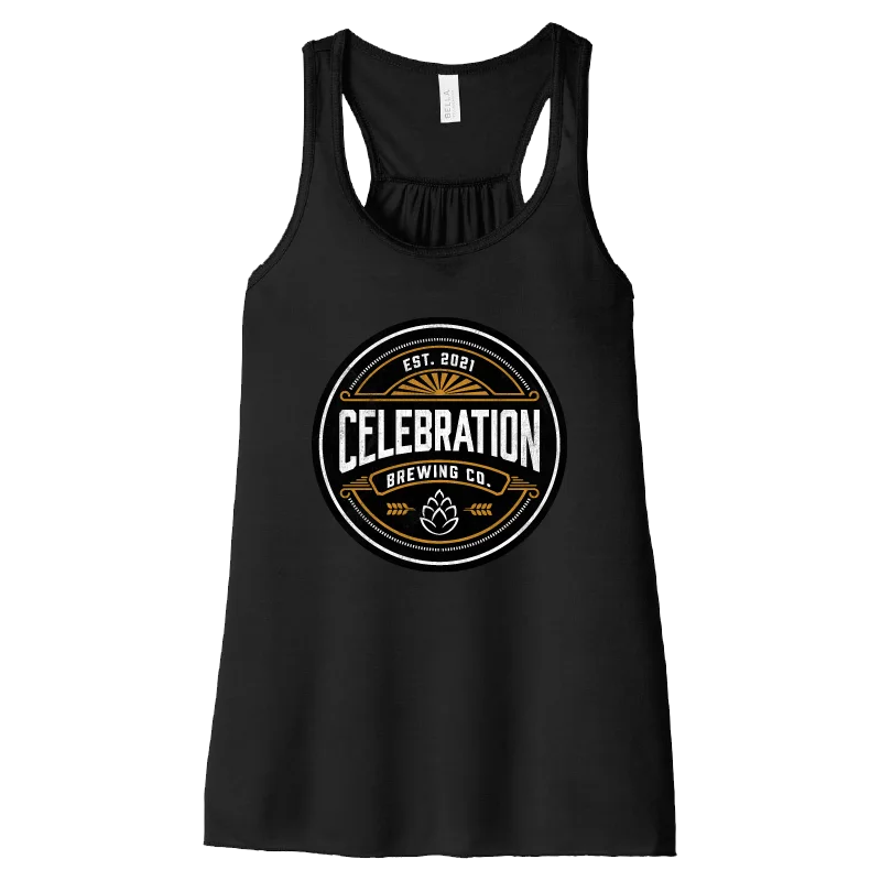 Round Logo Women’s Flowy Racerback Tank solid color tank