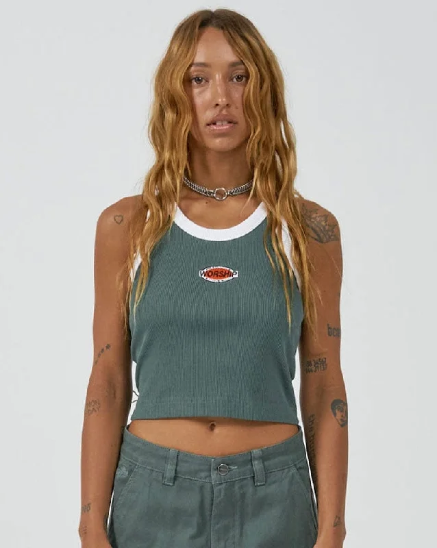 Choices Crop Sport Tank lace tank top