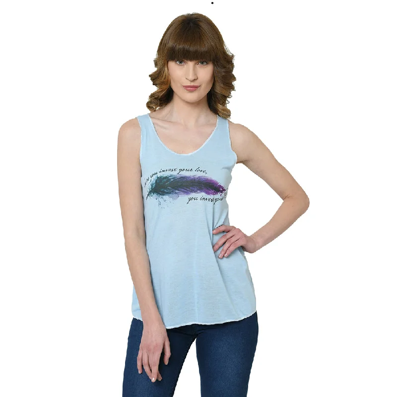Vimal Jonney Blue Tank Top For Women's modal blend tank