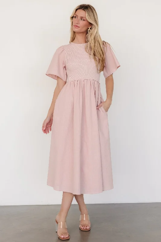 Cici Sweater Dress | Dusty Rose Terry Terry Cloth Terry Knit