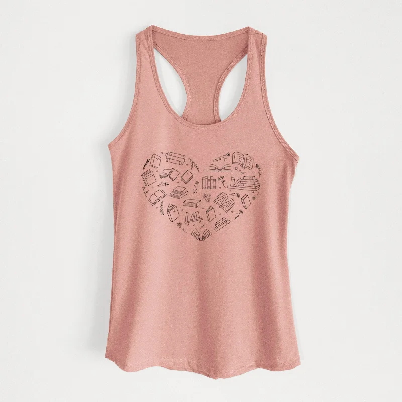 Heart Full of Books - Women's Racerback Tanktop floral tank top