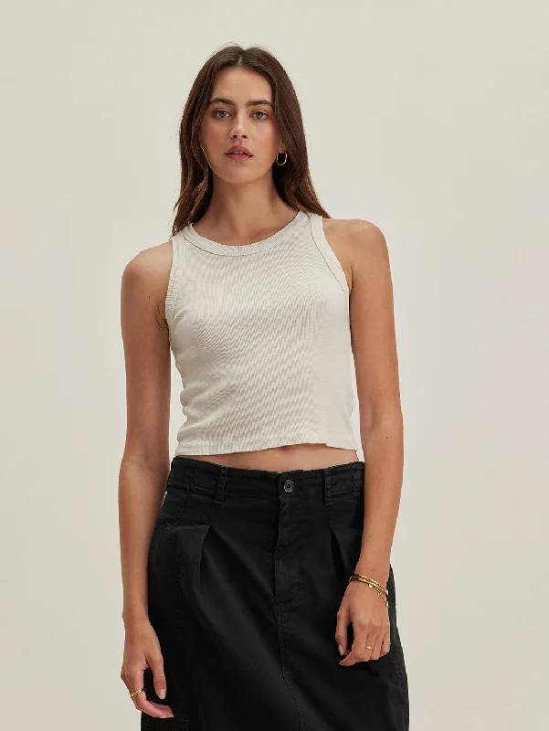 Harla Ribbed Tank Top - Bisque chic tank top