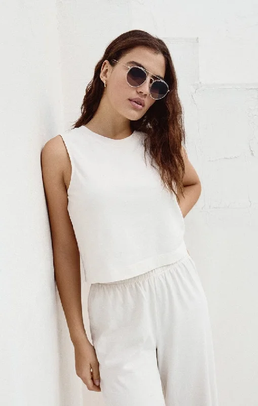 SLOANE COTTON JERSEY TANK (SAND) flexible tank top