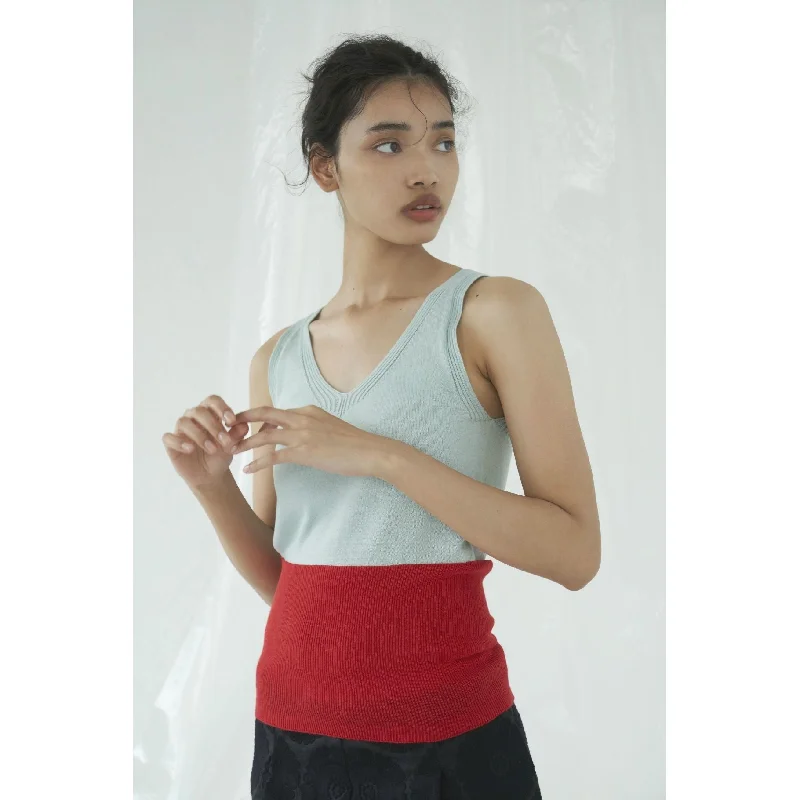 SILK / COTTON Fluffy Tank Top cherry red tank