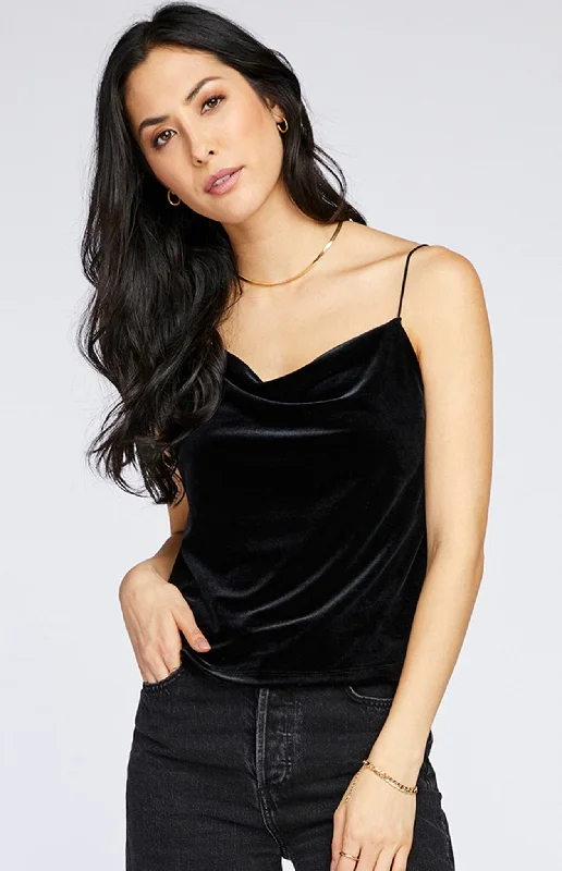 SOFIE TANK (BLACK) lavender tank top