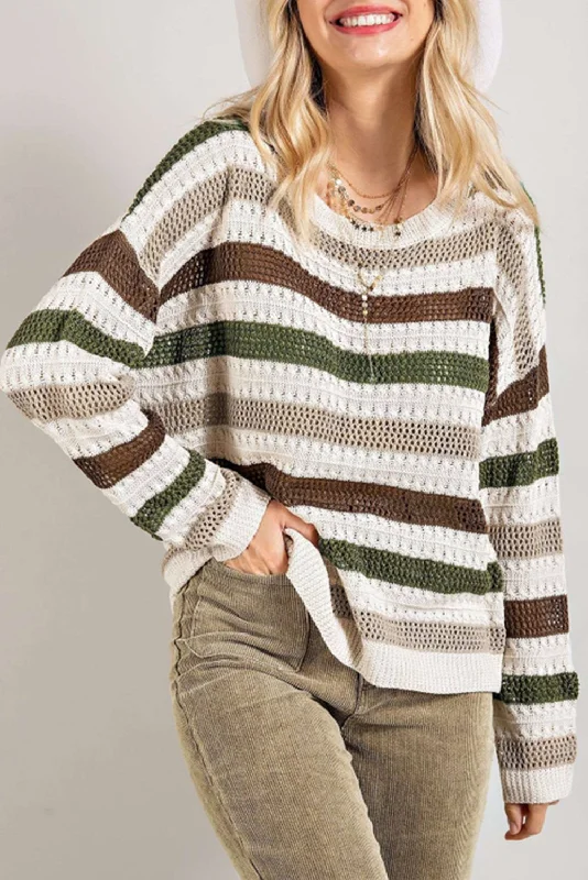 Crochet Hollow out Knit Sweater Velvet Chenille Corduroy
