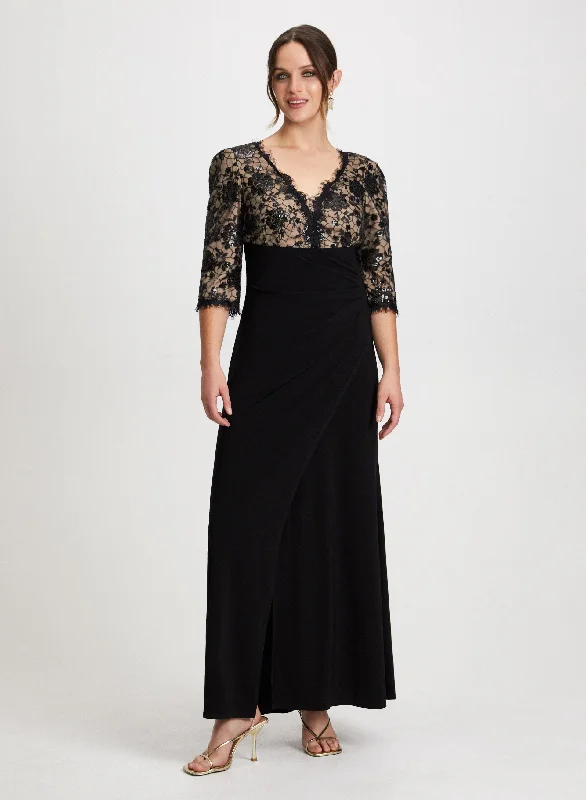 Scallop Neckline Lace Dress