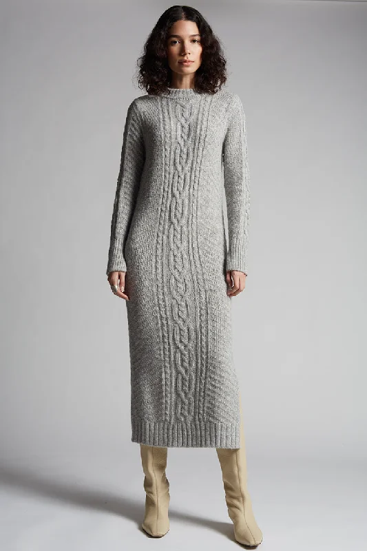 LORA SWEATER DRESS | PALE GREY Wool Sweater Cotton Sweater Cashmere Sweater