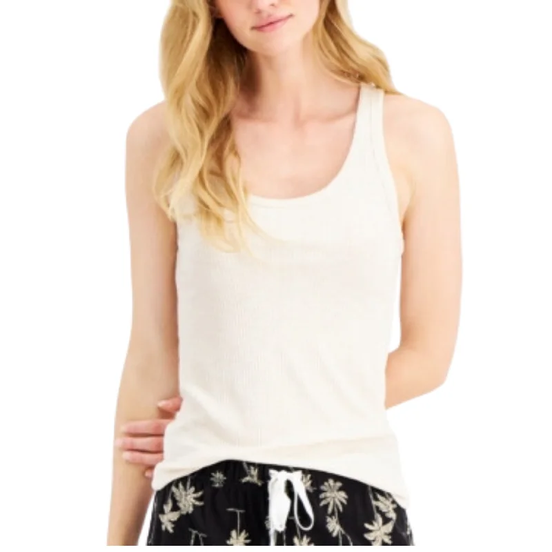 JENNI - Basic Solid Ribbed Tank Top lace back tank