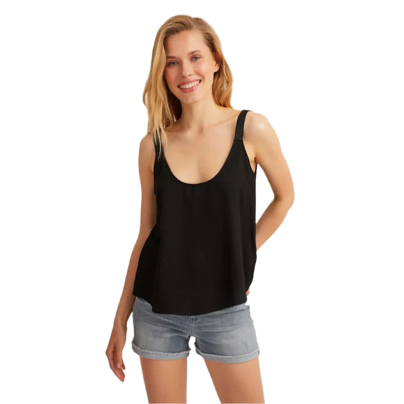 OXXO - U Neck Strappy Tank Top spandex blend tank