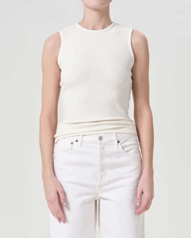 BINX TANK / OAT MILK bronze tank top