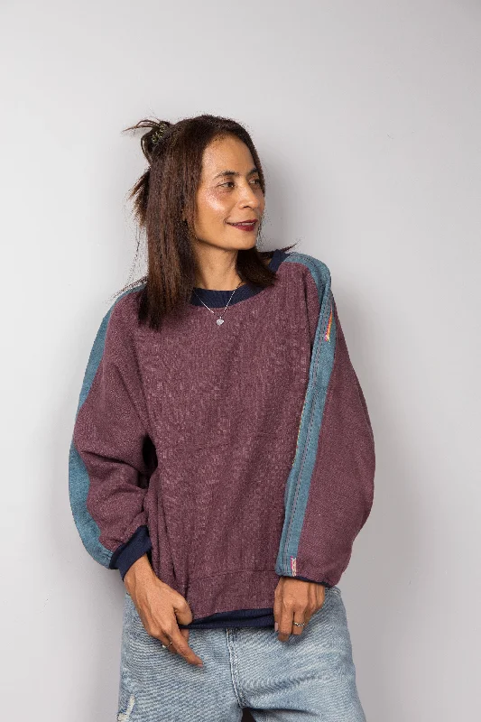Purple Hemp sweater Open Front Closed Front Wrap Front