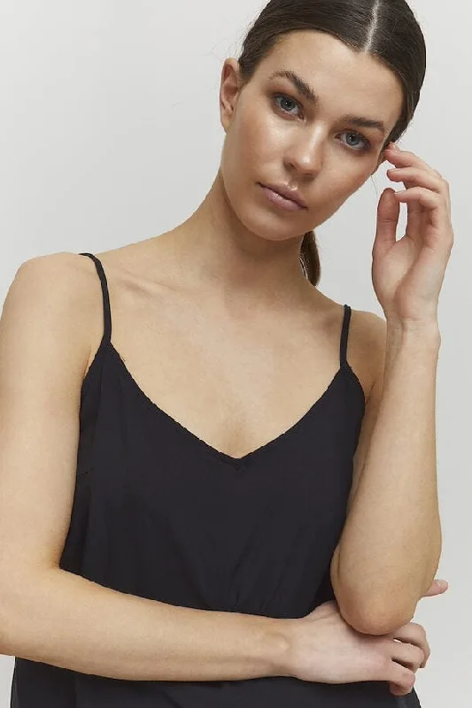 JOELLA LIGHTWEIGHT BLACK TANK bold tank top