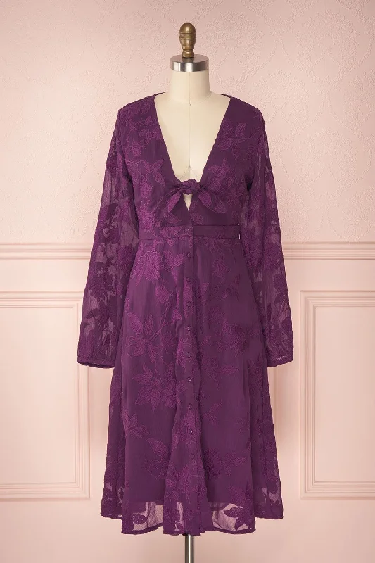 Cadha Purple | Floral Dress