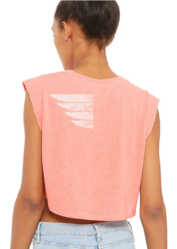 Heather Triblend Cropped Tank peach tank top