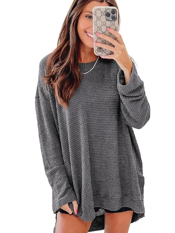 Oversized Waffle Knit Sweater Sweater Knitwear Pullover