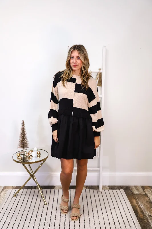 Striped Sweater Top Dress Hooded Sweater Collared Sweater Shawl Collar