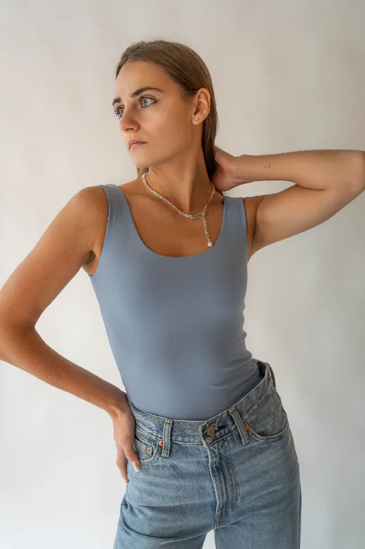 BLUE DOUBLE LINED SMOOTHING TANK soft tank top