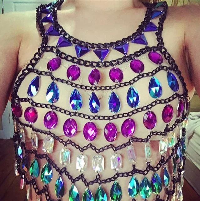 Gemed Transparent Tank Top teal tank top