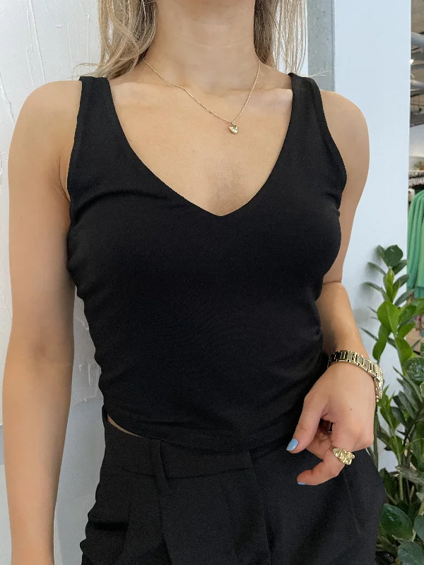 VERGE CROP TANK (BLACK) neon tank top