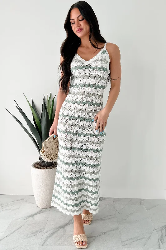 Simply Striped Sweater Knit Maxi Dress (Sage Combo) Faux Fur Fabric Real Fur Fabric Shearling Fabric