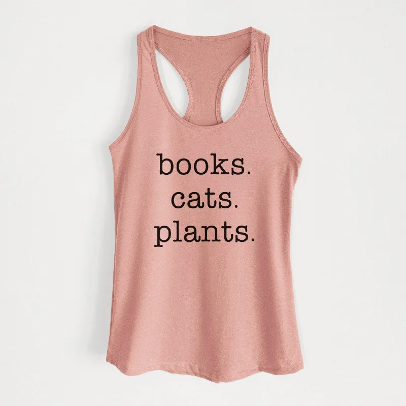 books. cats. plants. - Women's Racerback Tanktop lace back tank