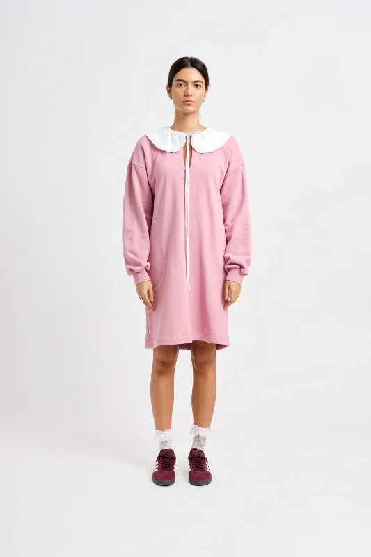 Darcy Sweater Dress Pink Open Front Closed Front Wrap Front