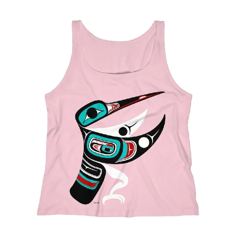 Hummingbird Relaxed Jersey Tank Top teal tank top