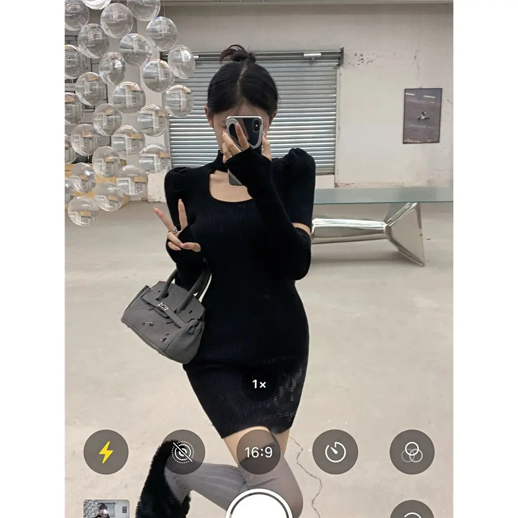 Black Knitted Dress